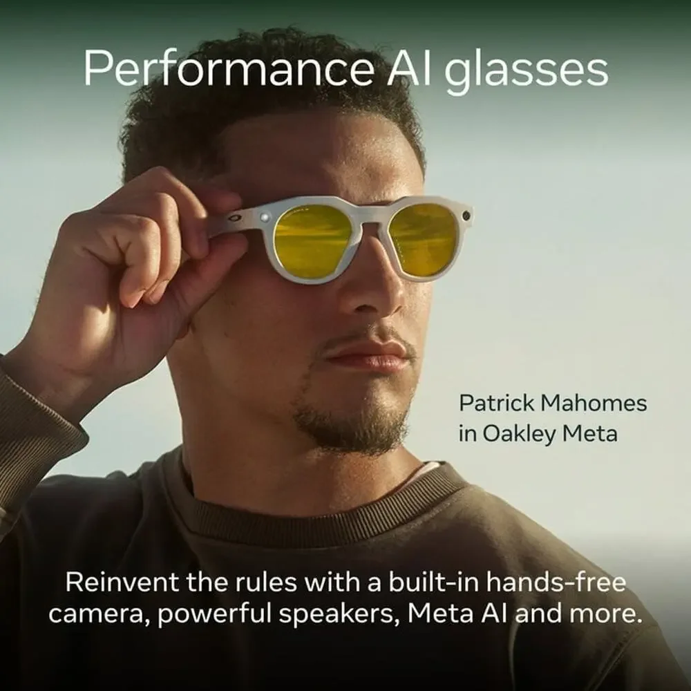 Oakley Meta HSTN, Black Smart AI Glasses Camera, Transitions Amethyst Lenses